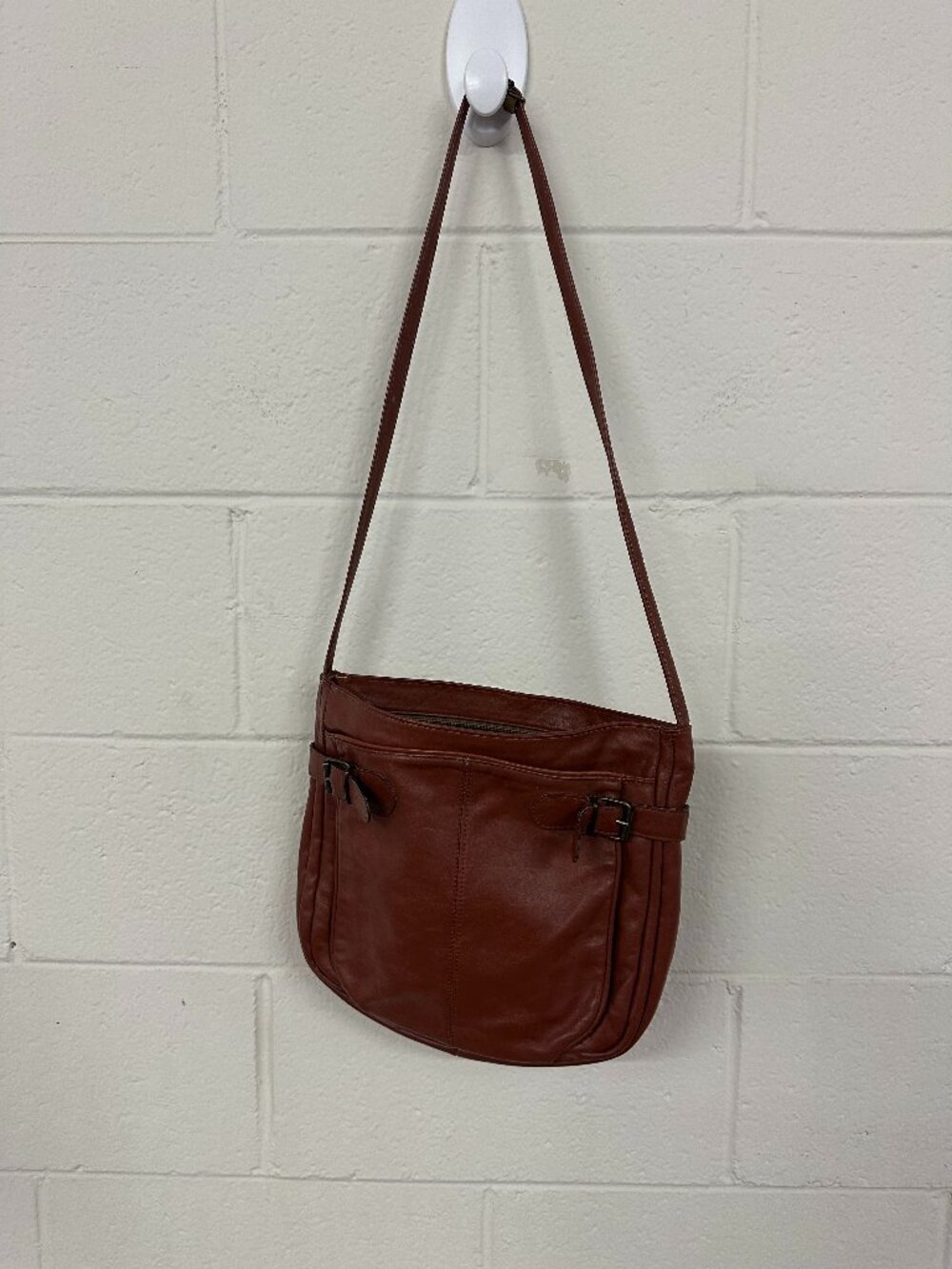 Vintage Andrew Geller Brown Leather Shoulder Bag